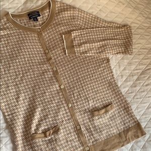 NWOT Lands' End Houndstooth Cardigan, M